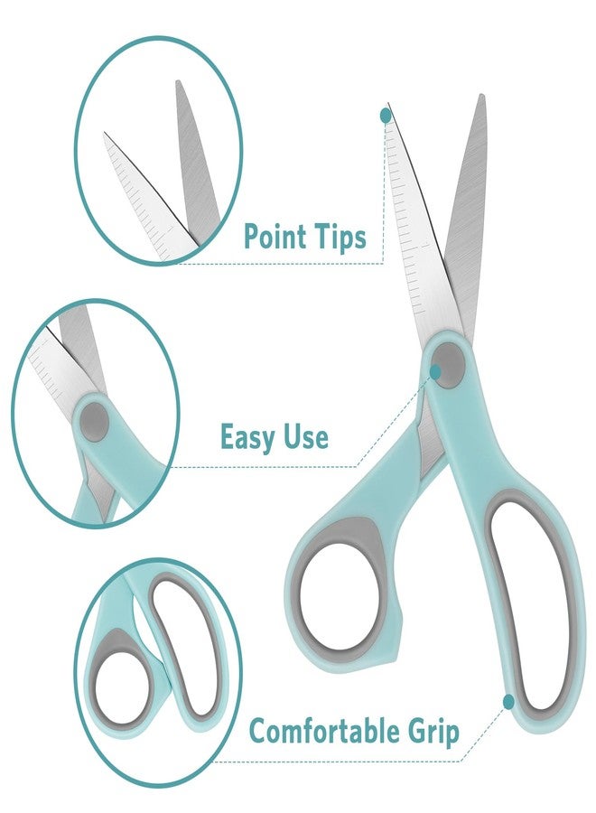 Asdirne Student Scissors for School: 5 Inch 4 Pack Sharp Pointed Tip Teacher Scissors for Kids Middle High School College Classroom Craft, Comfortable Grip, Right Handed - Image 4